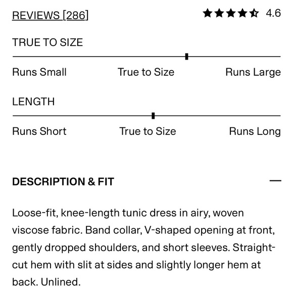 NWT H&M Black Viscose Tunic Dress L - Picture 3 of 3